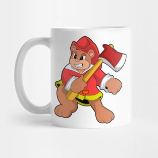 Bear as Firefighter with Ax Mug